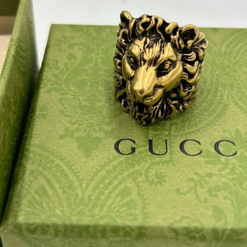 Unisex Gucci  iconic Lionhead ring size 10 made in Italy - Picture 7 of 8